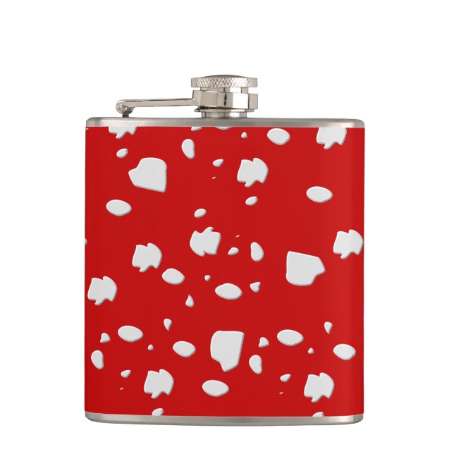 dot mönster med röd toadstoolsvamp fickplunta (Framsidan)