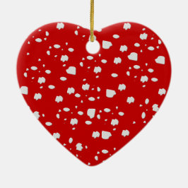 dot mönster med röd toadstoolsvamp julgransprydnad keramik