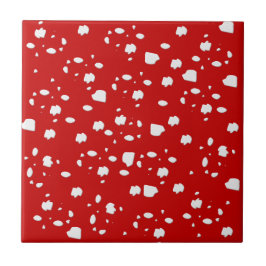 dot mönster med röd toadstoolsvamp kakelplatta