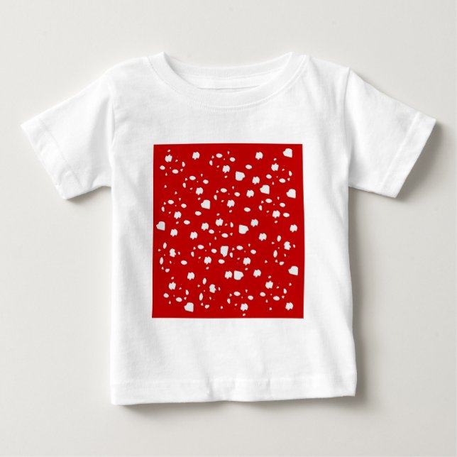 dot mönster med röd toadstoolsvamp t-shirt (Framsida)