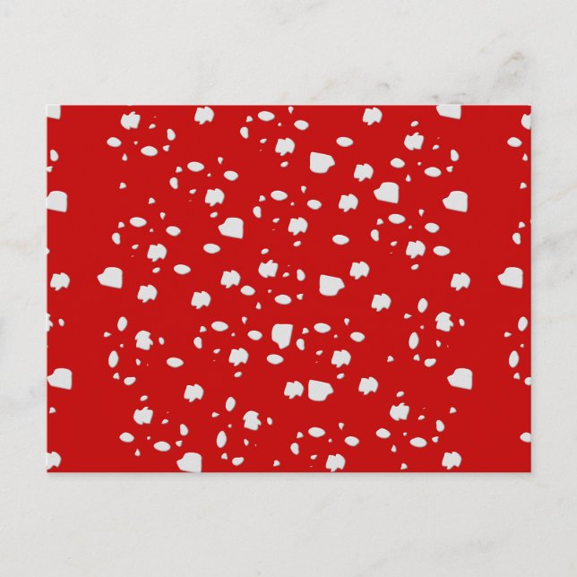 dot mönster med röd toadstoolsvamp vykort (Framsida)