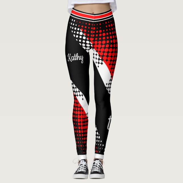 Dot Mönster Trinidad & Tobago Flagga Leggings (Framsida)
