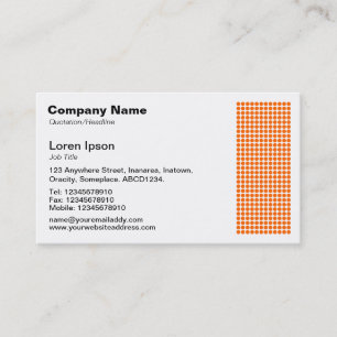 Dot Motif - Orange Visitkort