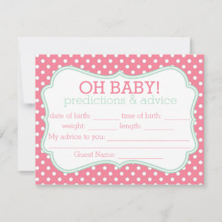 Dot Predictions & Advice Card för rosa och myntpol Rådkort