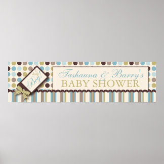 Dot & Rand Baby Shower Banner Boy Poster