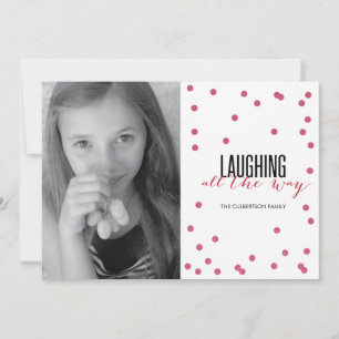 Dot Red Festive Helgdag Photo Card Julkort
