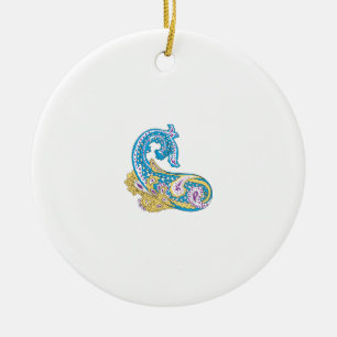 Dot, Sherpa Blue, Golden Sand Design Julgransprydnad Keramik