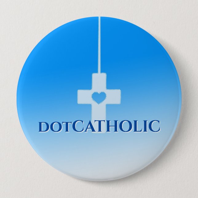 dotCATHOLIC Knapp Blå 4-tums Stil Nr #350717 (Framsida)