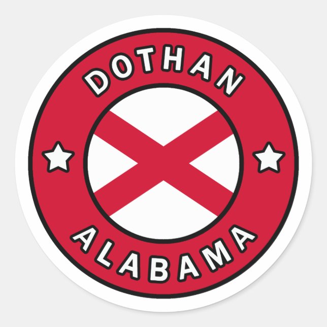 Dothan Alabama Runt Klistermärke (Framsida)