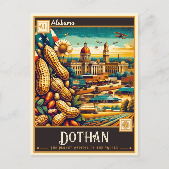 Dothan, Alabama | VINTAGE Vykort (Framsida)