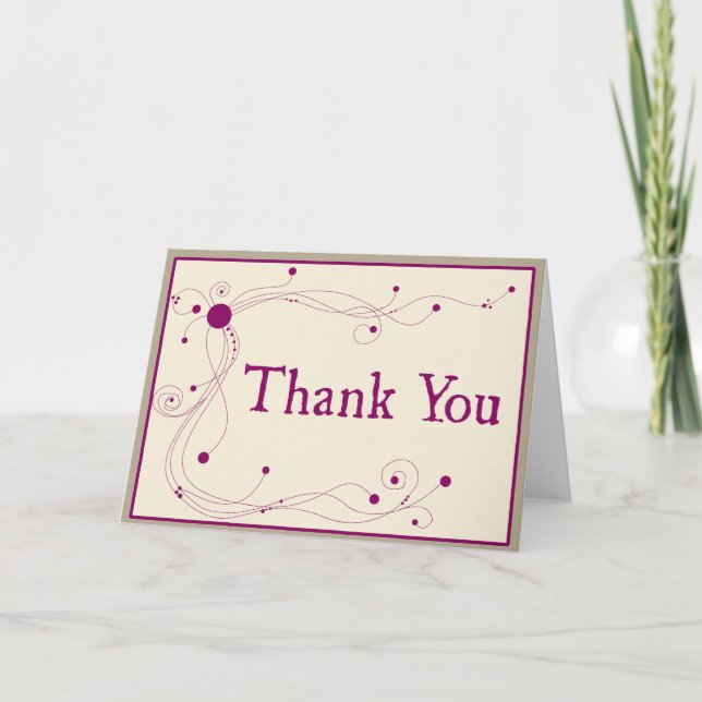 Dots and Swirls - Thank You card Kort (Framsida)