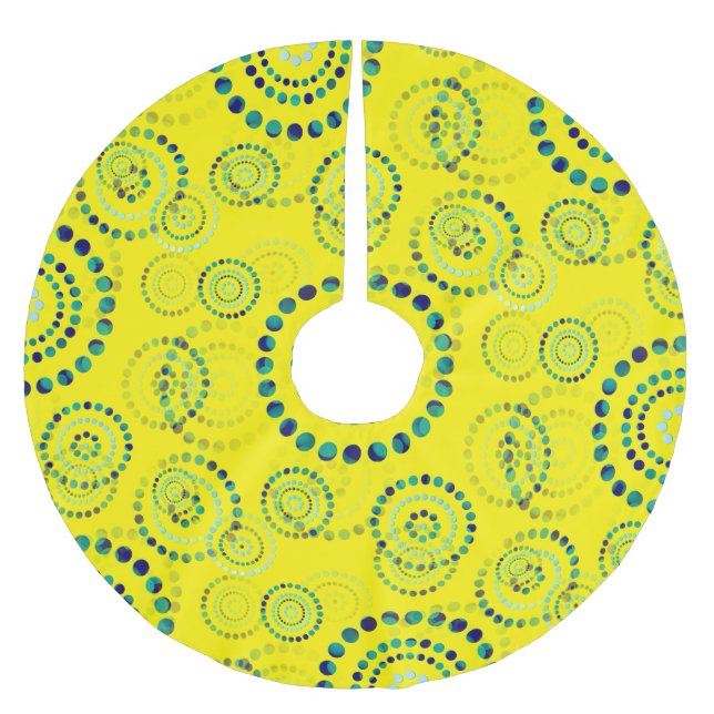 Dots Circle Power Flowers II + backgr. & idé Julgransmatta Borstad Polyester (Framsidan)