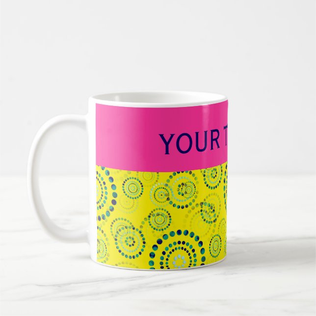 Dots Circle Power Flowers II + backgr. & idé Kaffemugg (Vänster)