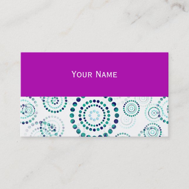 Dots Circle Power Flowers II + backgr. & idé Visitkort (Framsida)