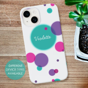 Dots Cute roligt mönster Lila rosa färg Namn
