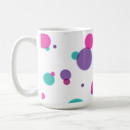 Dots Cute roligt mönster Lila rosa  färg Namn Kaffemugg