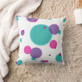 Dots Cute roligt mönster Lila rosa  teal färg Kudde