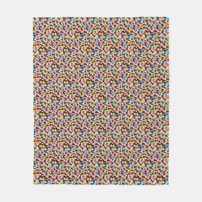 Dots Gumbollar Bright Vivid Burst of Färg Fleecefilt (Framsidan)