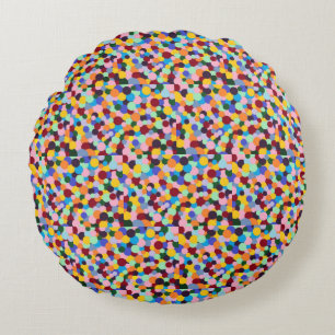 Dots Gumbollar Bright Vivid Burst of Färg Rund Kudde