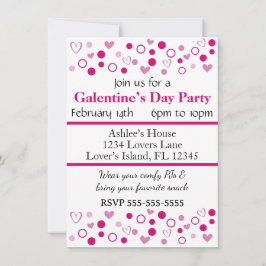 Dots Hearts Galentine's eller Valentines day Party Inbjudningar