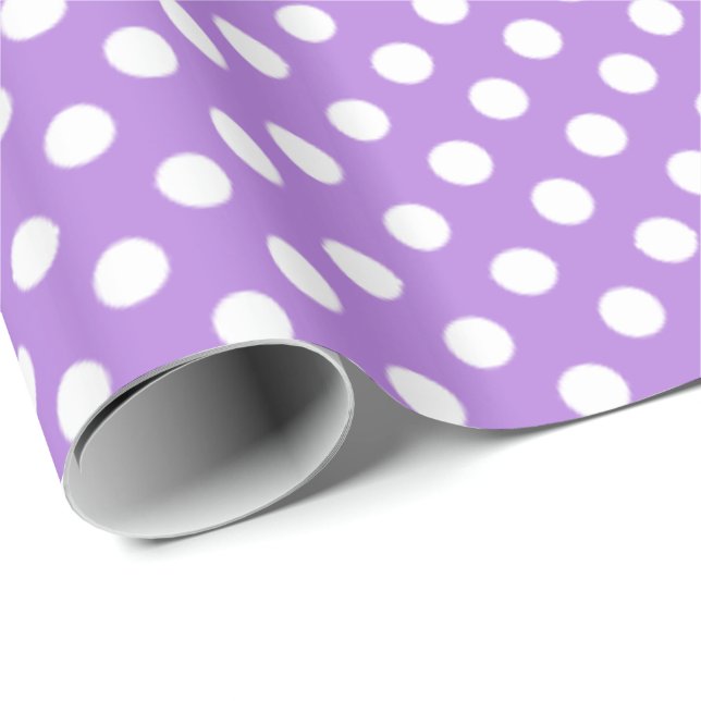 Dots Mönster Blommigt Lavender Presentpapper (Rullad Hörn)