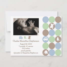 Dots N Shapes Birth-meddelande Meddelande