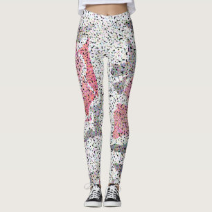 Dots pointillism circles black white rosa ros flo leggings