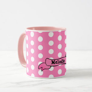 Dots Rosa Personlig Ringer Combo Mugg