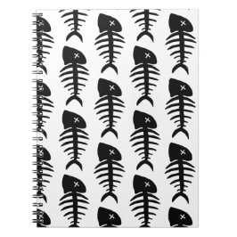 dött fiskskelett anteckningsbok med spiral