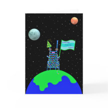 Dött födelsedagskort Alien-roligt av Jo Bilder