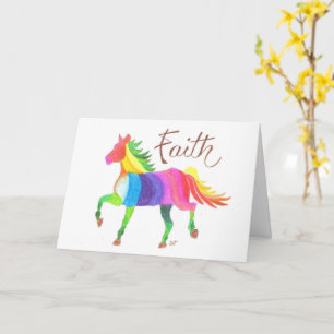 Dött kort Regnbåge Faith Horse av Sherry Jarvis