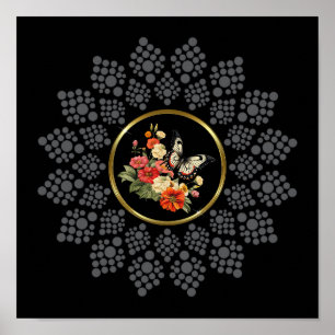 Dot't Mandala with Center Image Template Poster