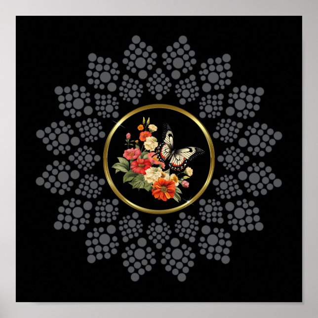 Dot't Mandala with Center Image Template Poster (Framsidan)