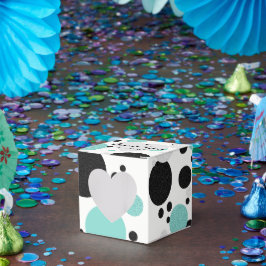 Dottdusch för Bride Co Teal Blue Polka Party Presentaskar