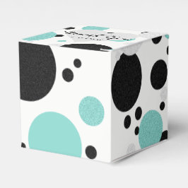 Dottdusch för Bride Co Teal Blue Polka Party Presentaskar