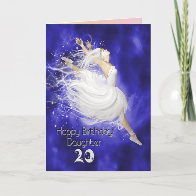 Dotteålder 20, leaping ballerina födelsedagskort kort (Framsida)