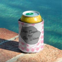 Dotted pink pastel aesthetic weeding can cooler