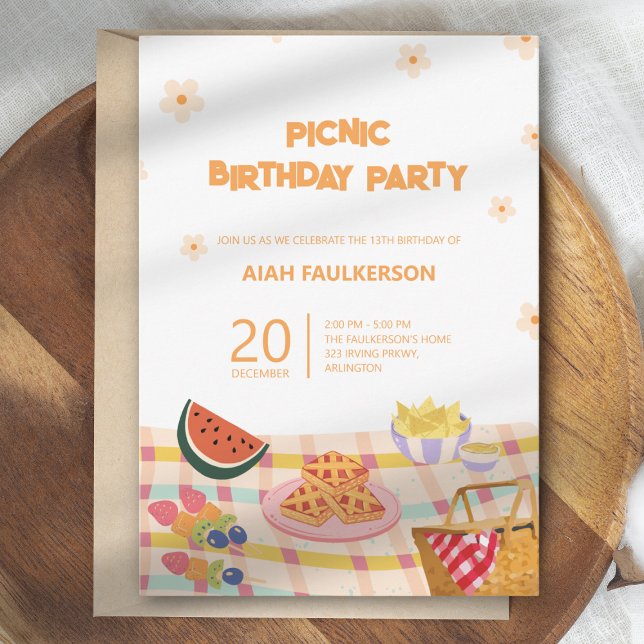 Dottens Picnic Födelsedagsfest inbjudan (Skapare uppladdad)