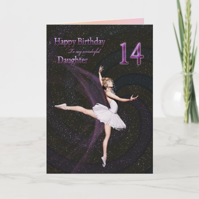 Dotter 14, ett födelsedagskort från ballerina kort (Framsida)