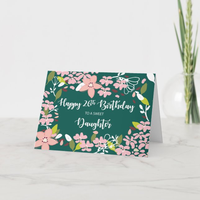 Dotter 26:e Grönten på födelsedagen Kort (Framsida)