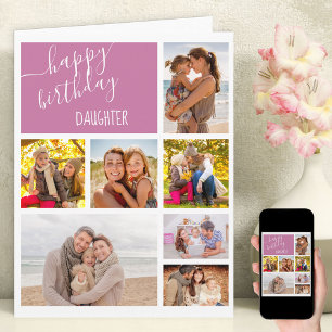 Dotter 7 Photo Collage Personlig Birthday Kort