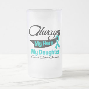 Dotter - alltid min hjälte - Ovarian cancer Frostat Ölglas