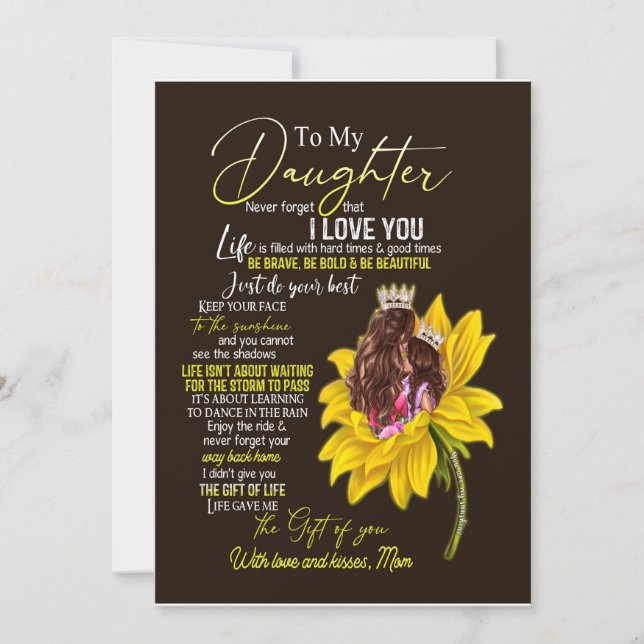 Dotter Älskare | Till Min Dotter Kärlek Mamma Inbjudningar (Framsida)