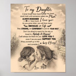 Dotter Älskare Till min dotter Kärlek Mamma Poster