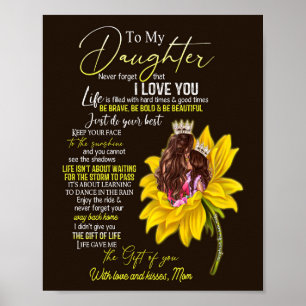 Dotter Älskare Till min dotter Kärlek Mamma Poster