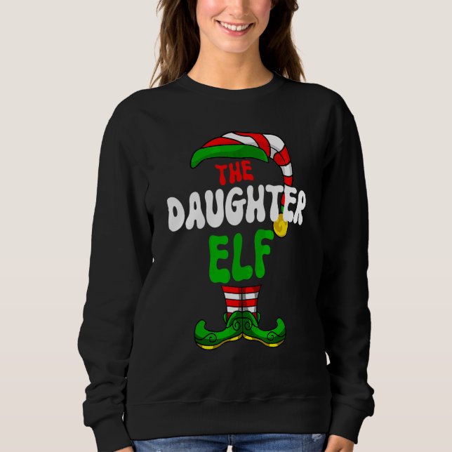 Dotter Alv Julpyjamas Matchande Grupp Julfirande T Shirt (Framsida)