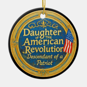 Dotter Amerikanska Revolutionen Ättling Patriot Julgransprydnad Keramik
