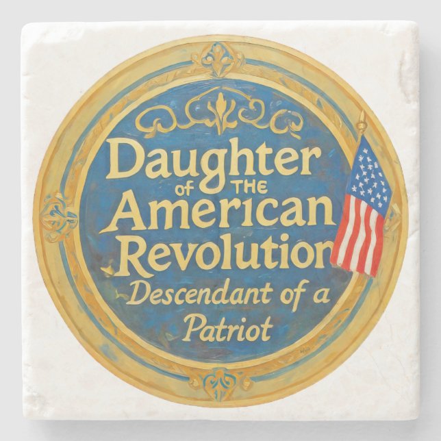 Dotter Amerikanska Revolutionen Ättling Patriot Stenunderlägg (Framsidan)