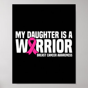Dotter är en Warrior Rosa Ribbon Breast Cancer Aw Poster