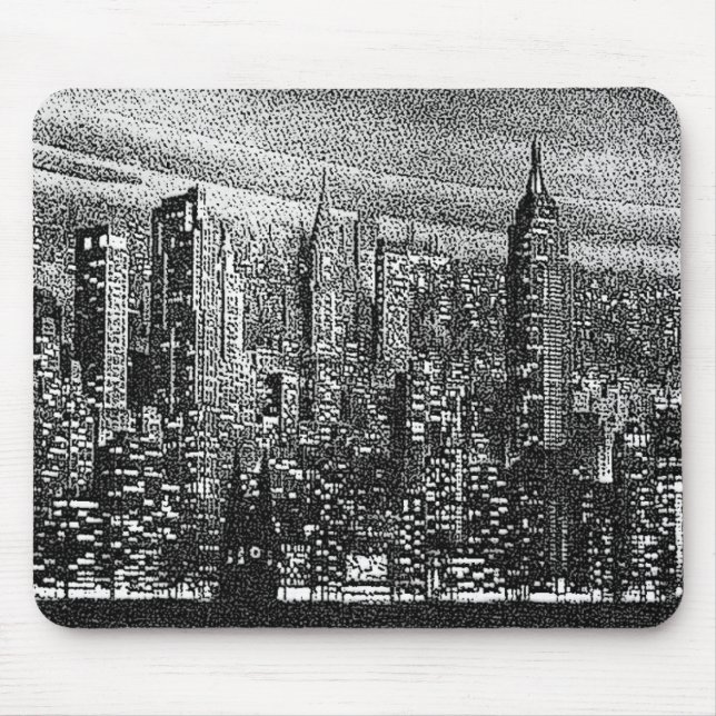 Dotter Art Retro New York City Black White Musmatta (Framsidan)
